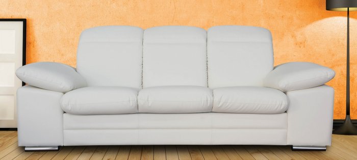 Белый кожаный диван Тедди 3
